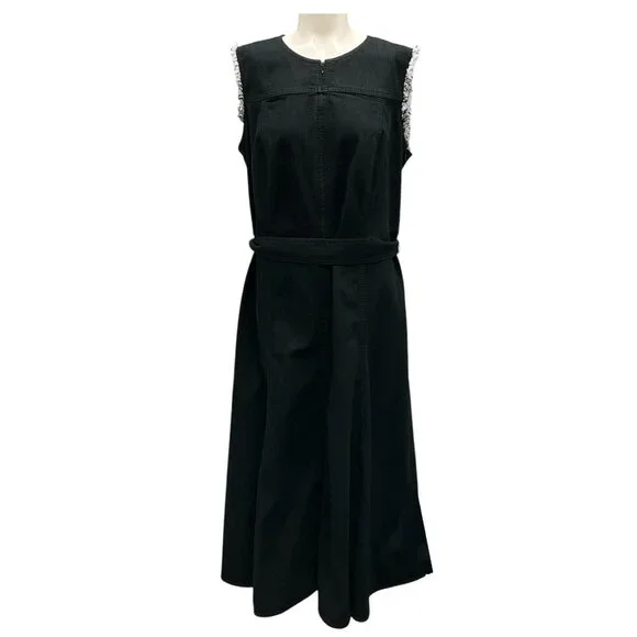 white christmas dresses Kimono Sleeve Denim Dress, Black / 14